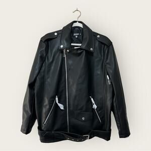 NWT | Missguided | Premium PU Biker Jacket | Black | Size 6
